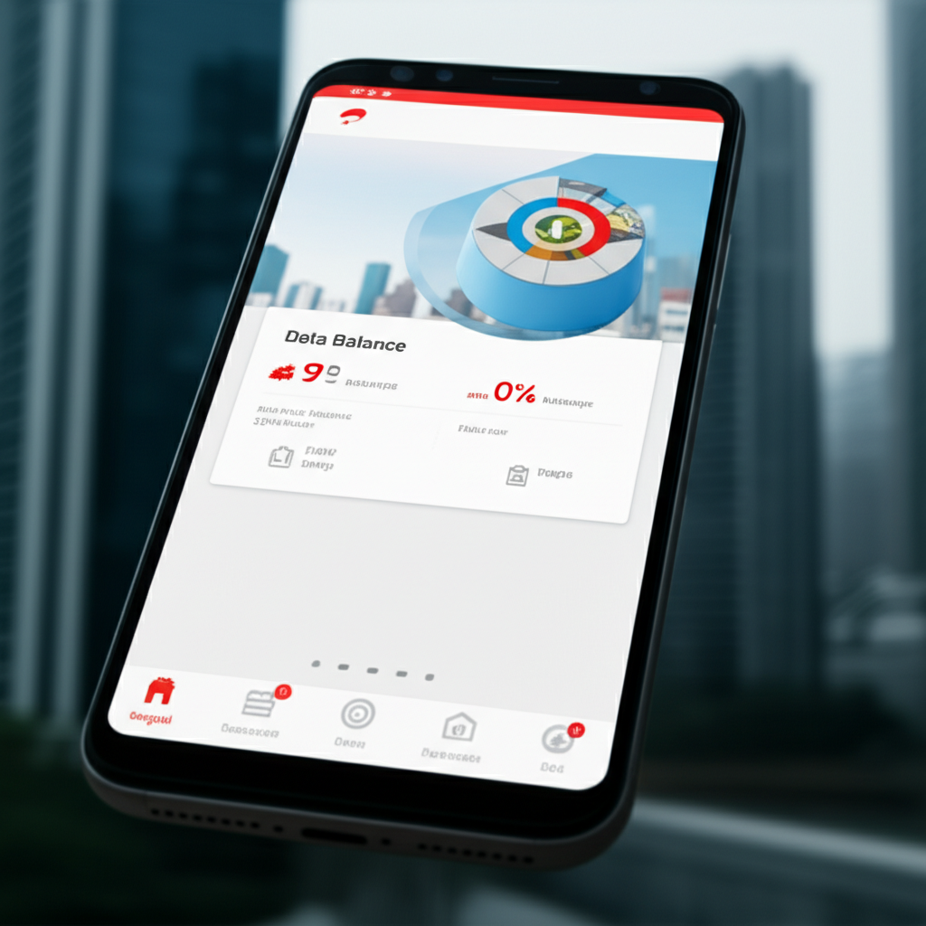 Generate a high-quality, relevant image prompt for an article about: Singtel Prepaid Data Check: Qui