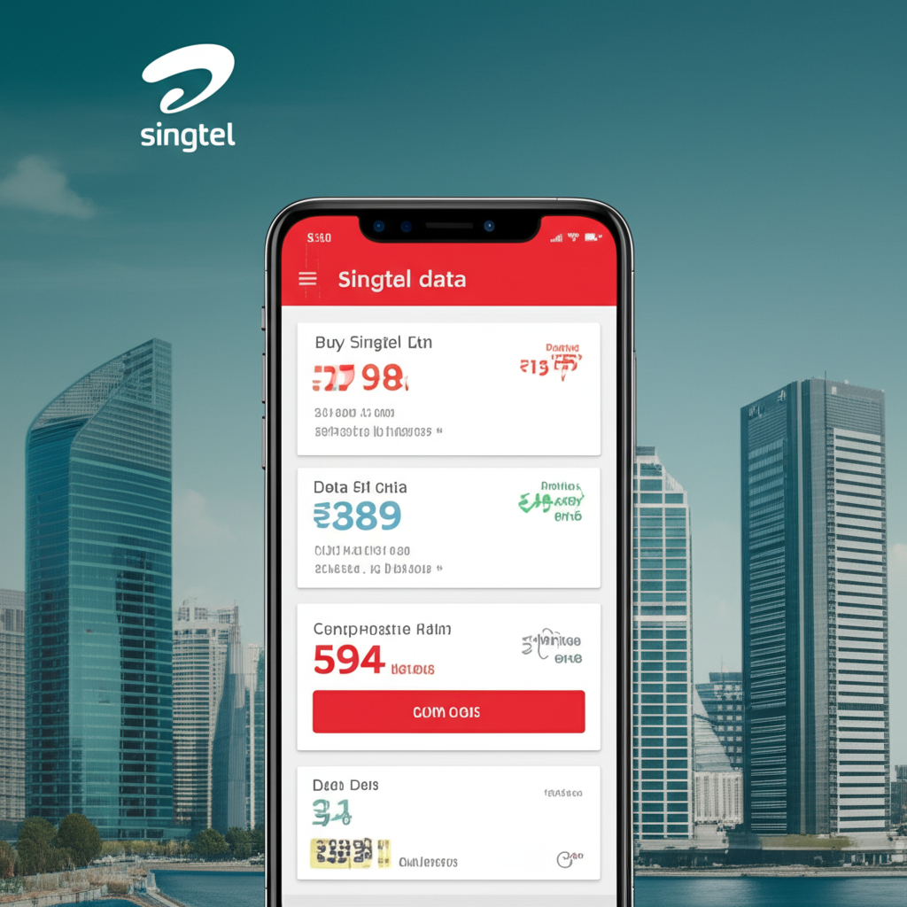 Generate a high-quality, relevant image prompt for an article about: Buy Singtel Data: Easy & Afford