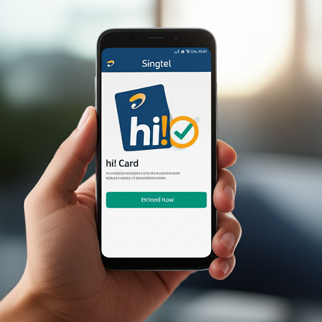 Generate a high-quality, relevant image prompt for an article about: Singtel hi! Card Extension: Eas