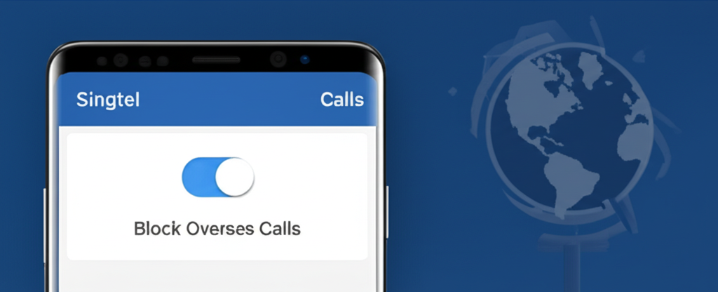 Generate a high-quality, relevant image prompt for an article about: Singtel Block Overseas Calls: I