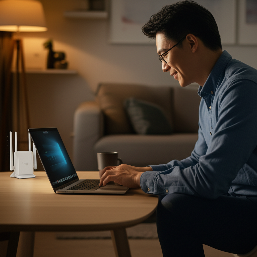 Generate a high-quality, relevant image prompt for an article about: Singtel WiFi: Ultimate Disconne