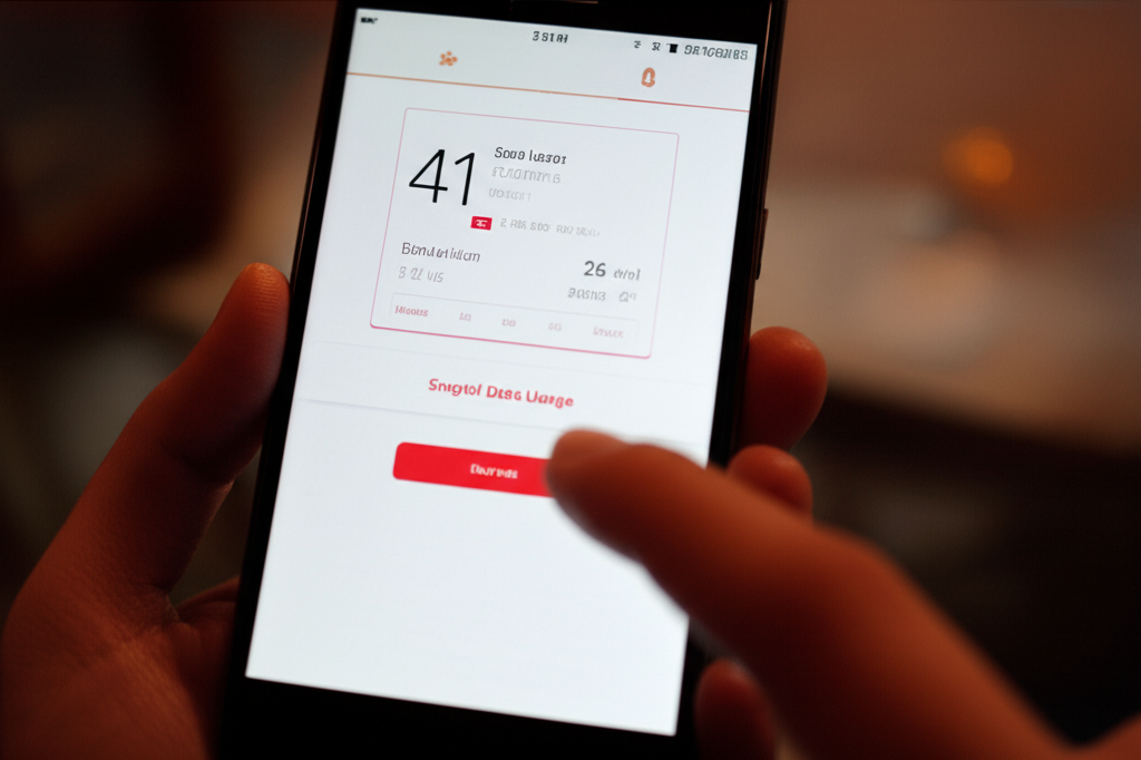 Generate a high-quality, relevant image prompt for an article about: Singtel Data Usage: Quick & Eas