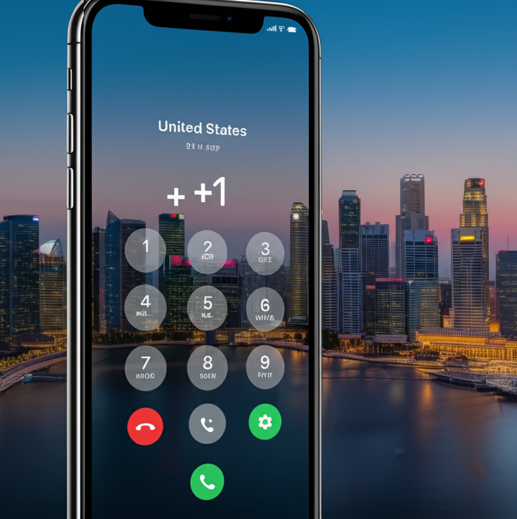 Generate a high-quality, relevant image prompt for an article about: How to Call USA from Singapore