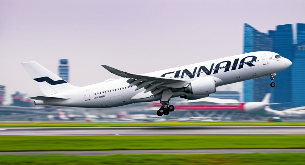 Generate a high-quality, relevant image prompt for an article about: Finnair to Singapore: Direct Fl