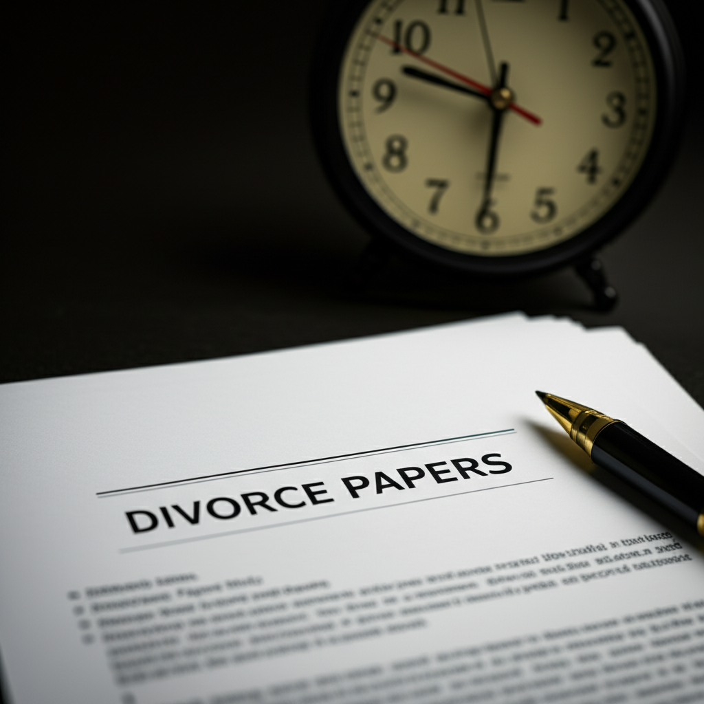 Generate a high-quality, relevant image prompt for an article about: How Long Does It Take to Divorc