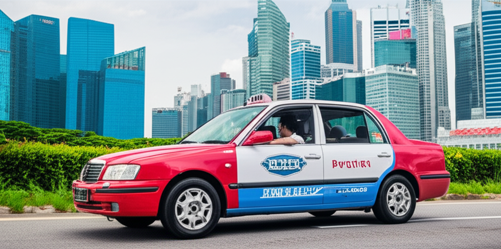 Generate a high-quality, relevant image prompt for an article about: Singapore Taxi Fare: Prices & G