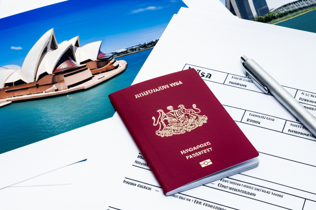 Generate a high-quality, relevant image prompt for an article about: How to Apply Australia Visa in