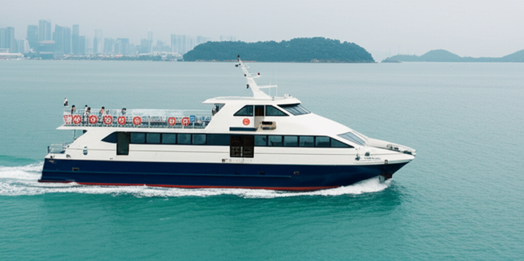 Generate a high-quality, relevant image prompt for an article about: Singapore to Bintan Ferry: Esse