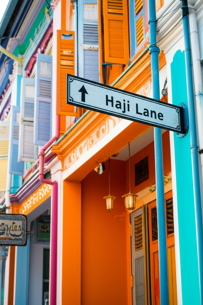 Generate a high-quality, relevant image prompt for an article about: Haji Lane Singapore: Easy Direc