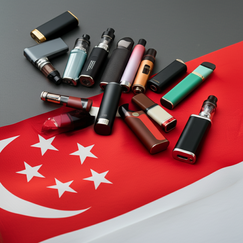 Generate a high-quality, relevant image prompt for an article about: Is E-Cigarette Illegal in Singa
